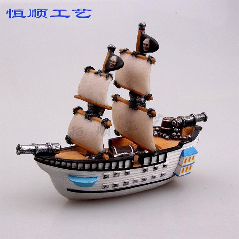 resin sailboat mediterranean resin craft ornament ocean series tourist souvenir small size double sailboat 16cm