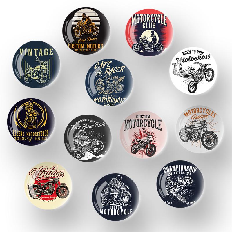 factory direct sales magnetic stickers creative road race motorcycle crystal glass refrigerator stickers customized magnetic whiteboard stickers