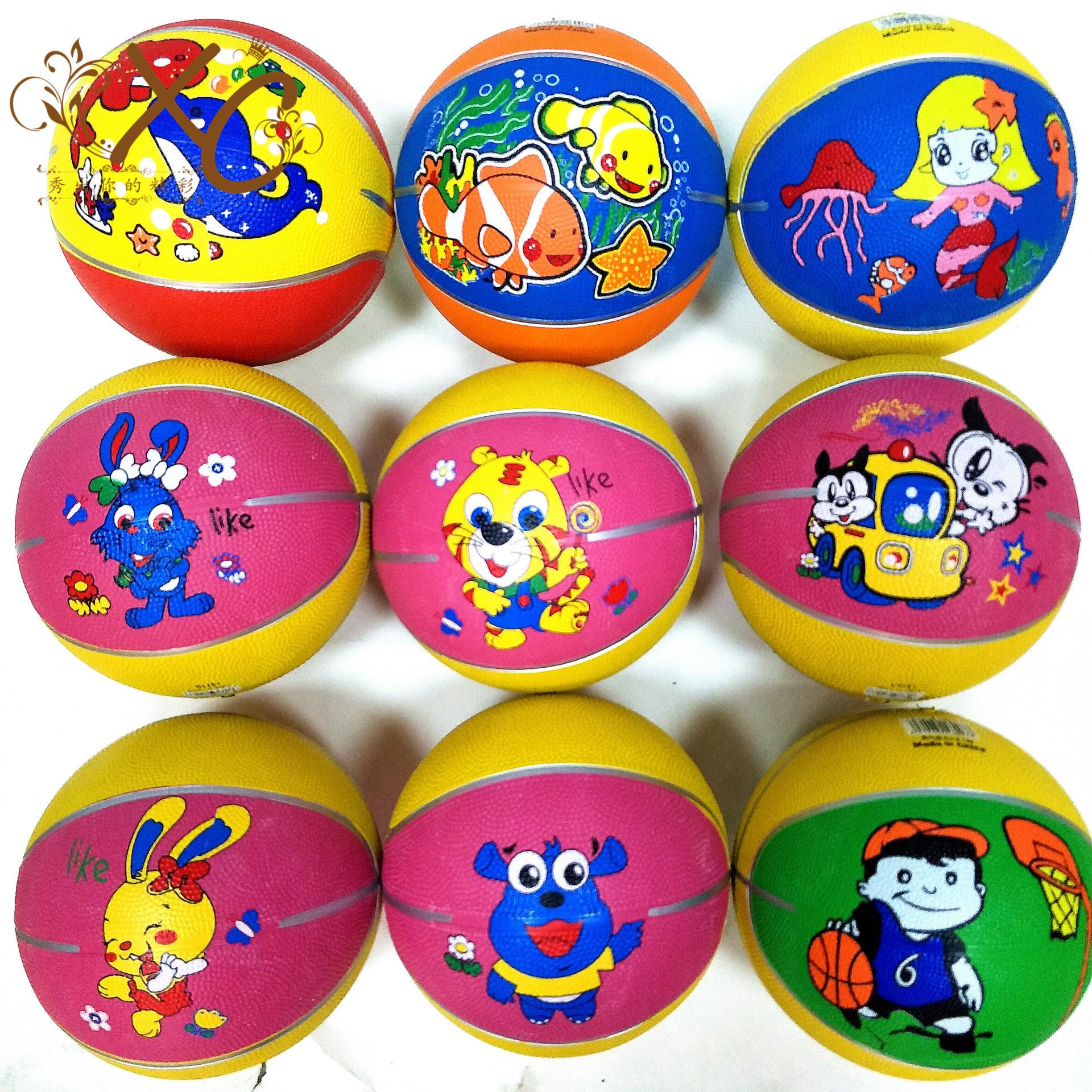 new children's rubber basketball 3/5/7 basketball cartoon pattern school kindergarten sports toys