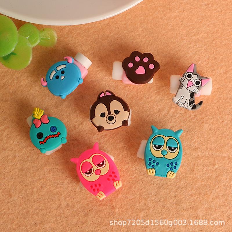 cute cartoon mobile phone usb cable protection sleeve korean style earphone charging cable anti-break protector in stock wholesale