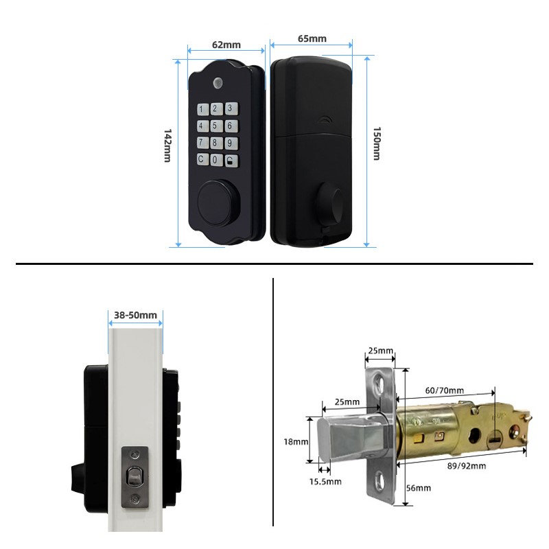 防盗密码锁带监控/智能锁/刷卡锁/u型锁/智能锁具白底实物图