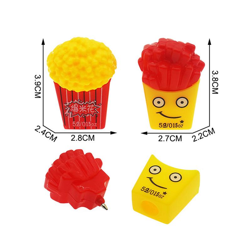 professional manufacture candy toy play house popcorn pen mini fries pen capsule toy capsule toy gift