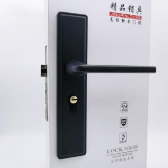批发执手锁黑色灰色卧室门把手木门执手锁静音房间机械门锁详情3
