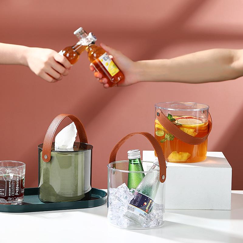 light luxury transparent wholesale tissue box household living room storage desktop tissue box bathroom printed logo