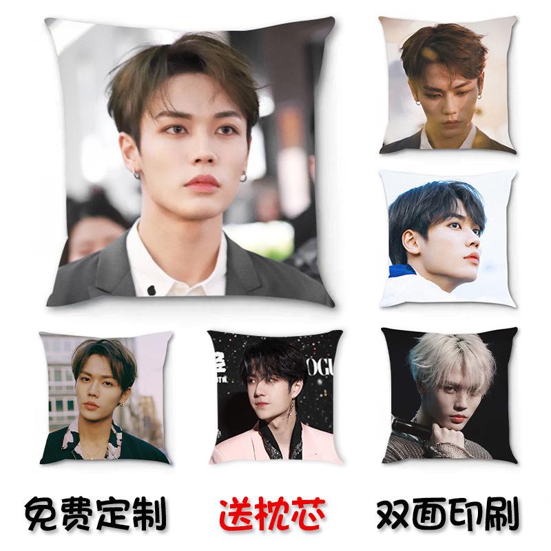 star pattern creative pillow diy anime game pillow cover enterprise logo linen fleece cloth cushion with core