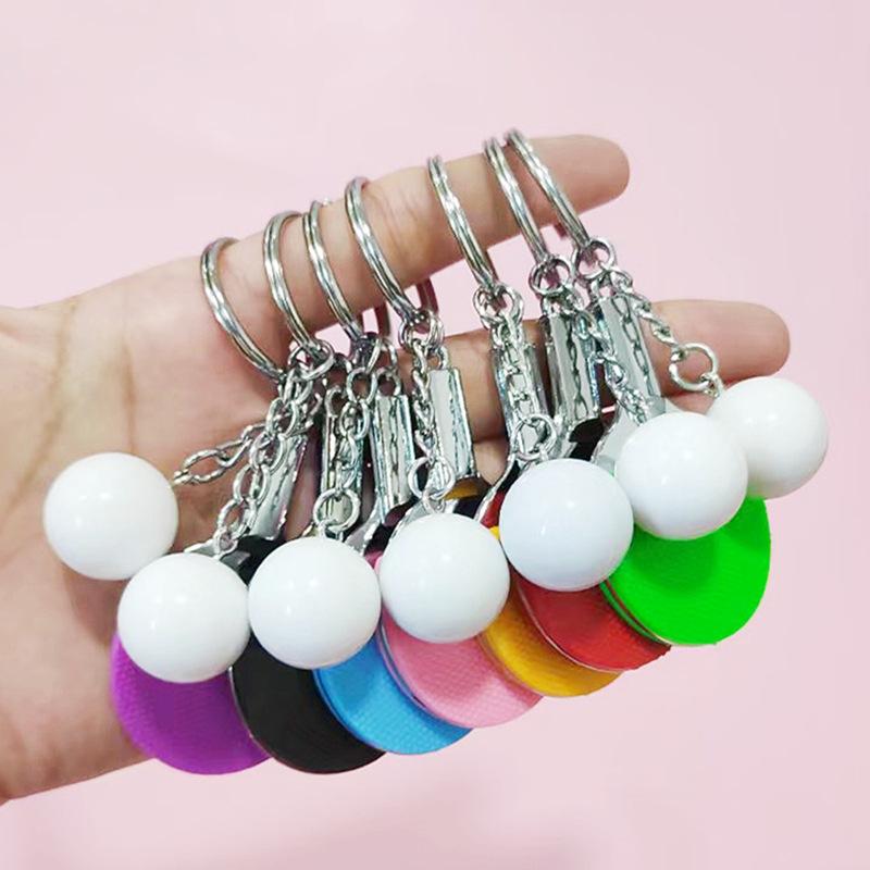 mini simulation table tennis rackets keychain pendant table tennis fans souvenir sports activity gifts cross-border