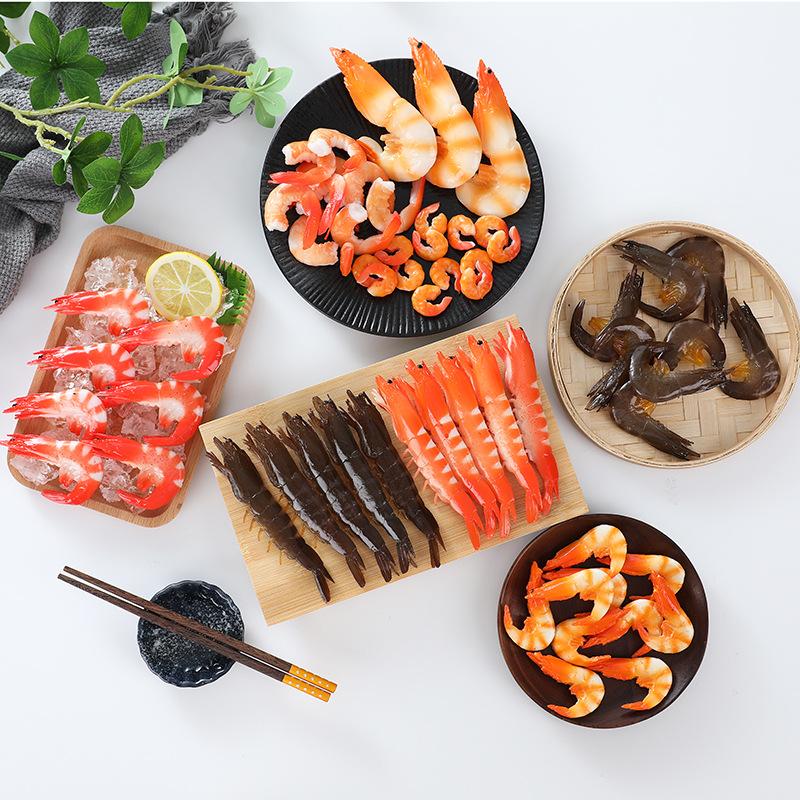 simulation shrimp model pvc sea shrimp keychain red shrimp freshwater shrimp shrimp model children play house toys