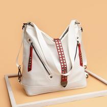 punk heavy industry motorcycle bag 2022 cross-border texture rivet color scheme trendy backpack fashion women's single backpack