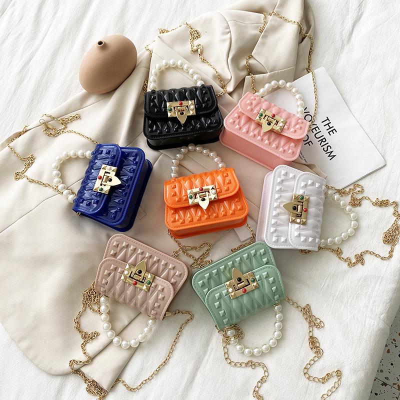 Bag Handbags Handbag Niche Pearl Mini Shoulder Chain Bag Crossbody Small Bag Rivet Jelly Bag