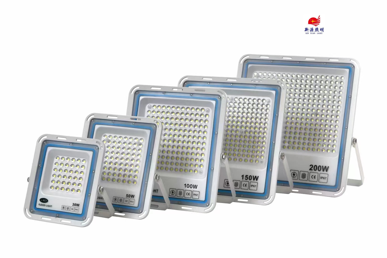 led courtyard spotlights, outdoor lighting fixtures, factory workshop floodlights, outdoor waterproofing project searchlight street lamps Application Scenario