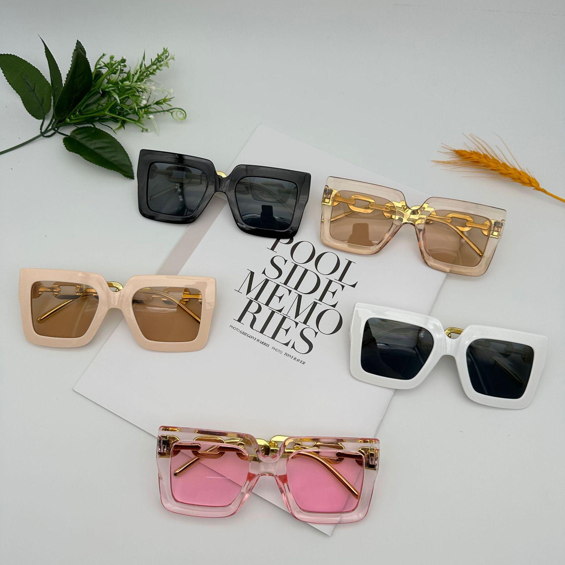 new retro black women's sunglasses resin high-grade y2g european and american sun shade sunglasses trend sun protection glasses