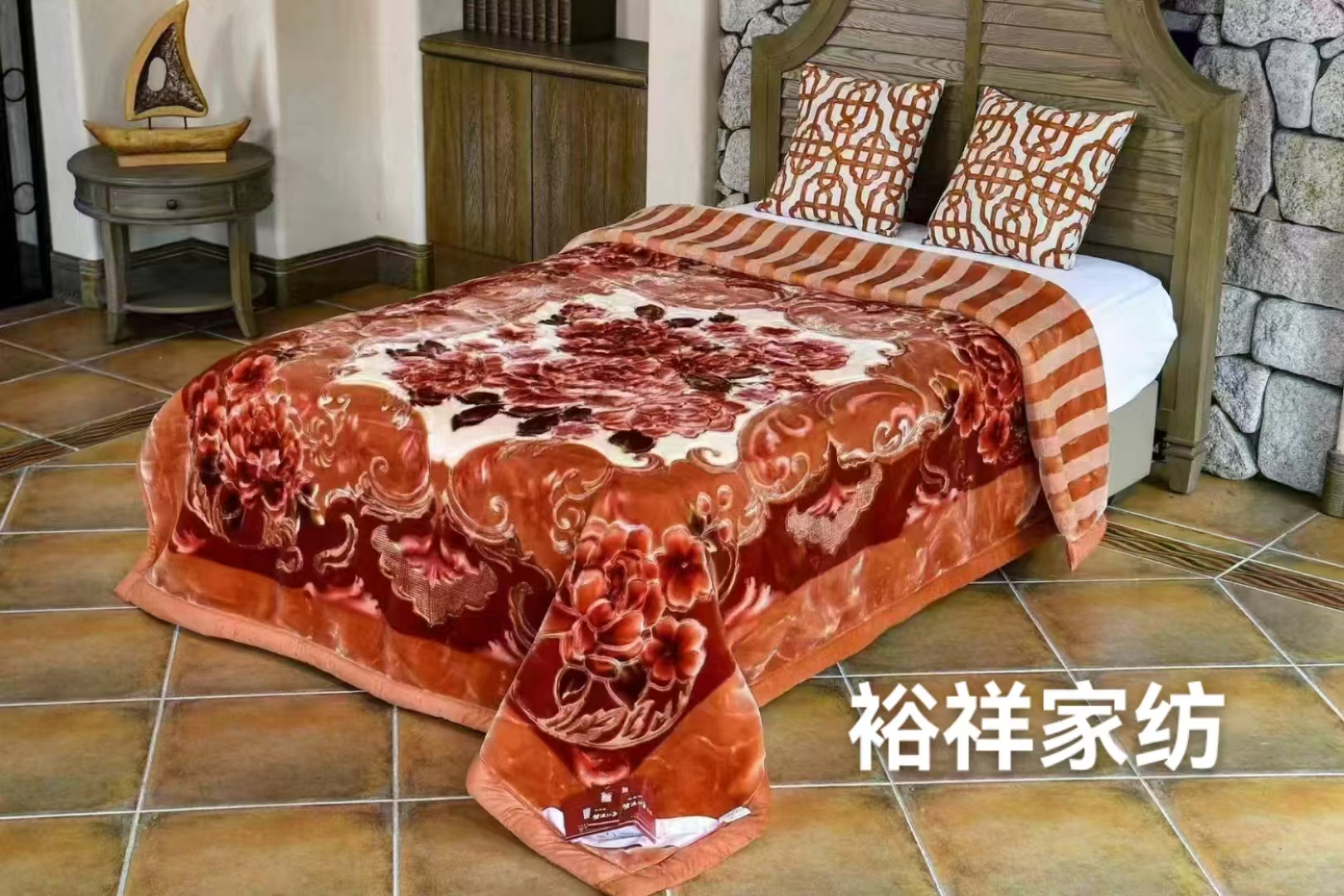 Double-sided printed Raschel blanket 200*230cm for export wholesale Item Picture