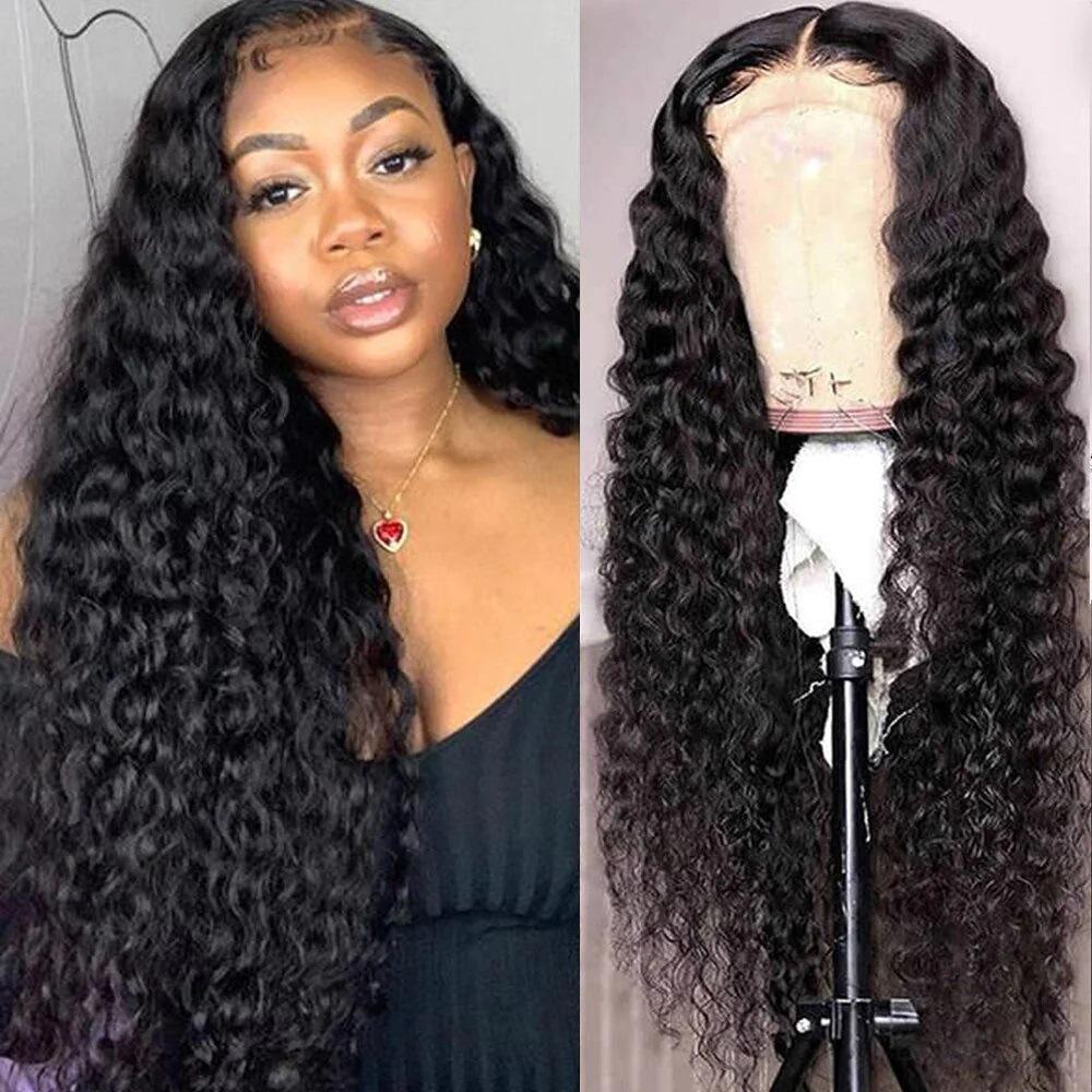 13*6 water wave lace front human hair wig with baby hair