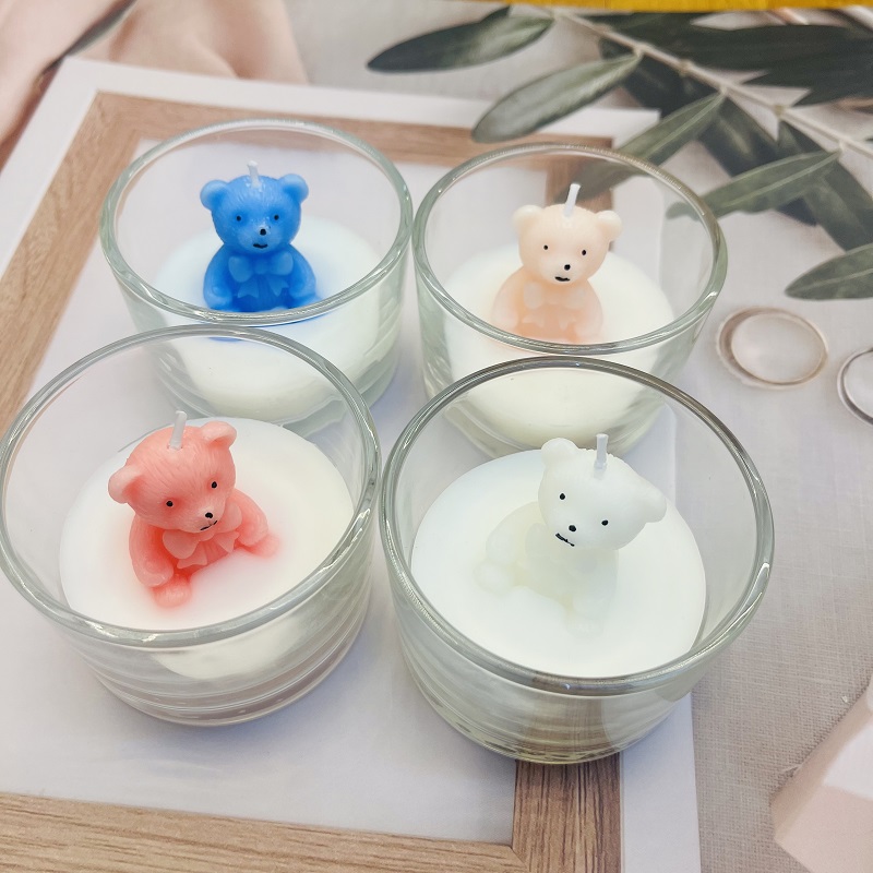 小熊玻璃杯香薰蜡烛伴手礼结婚礼物香氛礼品生日蜡烛石蜡摆件装饰蜡烛香薰蜡烛圣诞树蜡烛圣诞香薰蜡烛生日快乐蜡烛蜡烛香薰