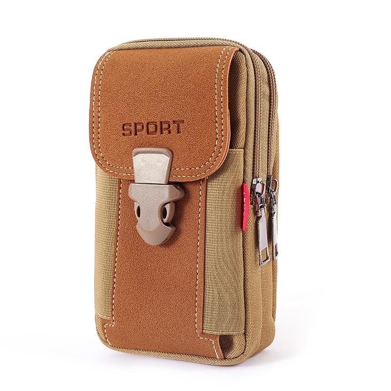 new 6.5-inch mobile phone waist bag construction site for men belt mobile phone bag multi-functional vertical canvas factory wholesale