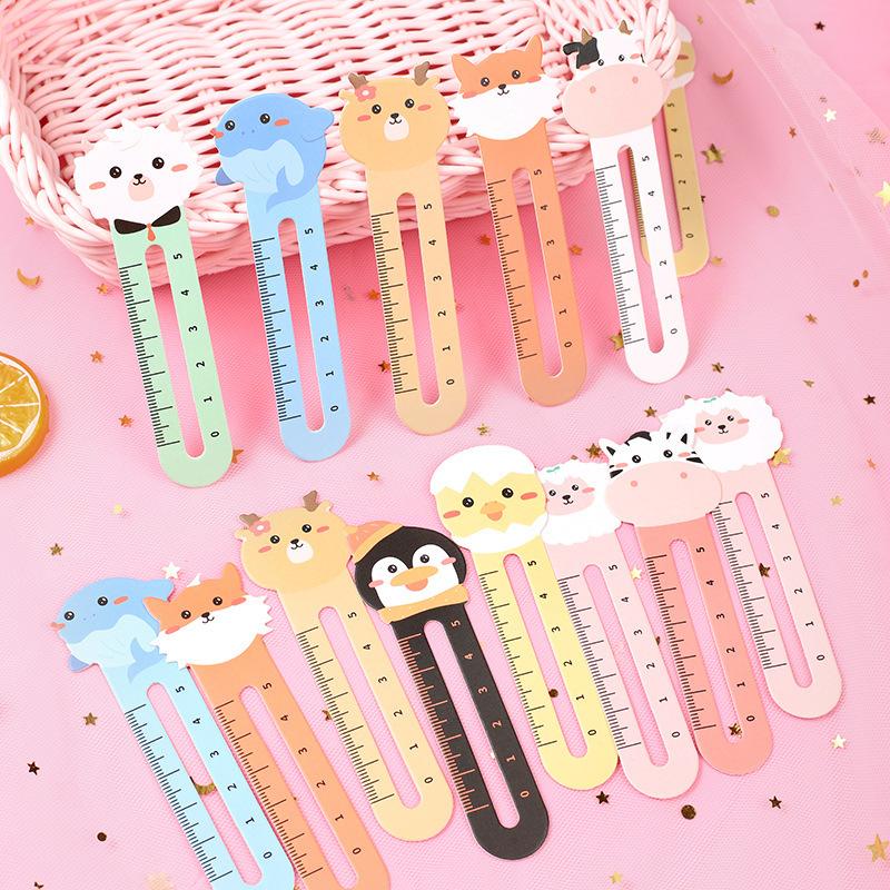 ruler bookmark animal series cartoon creative stationery cute paper cartoon bookmark primary school student reading bookmark