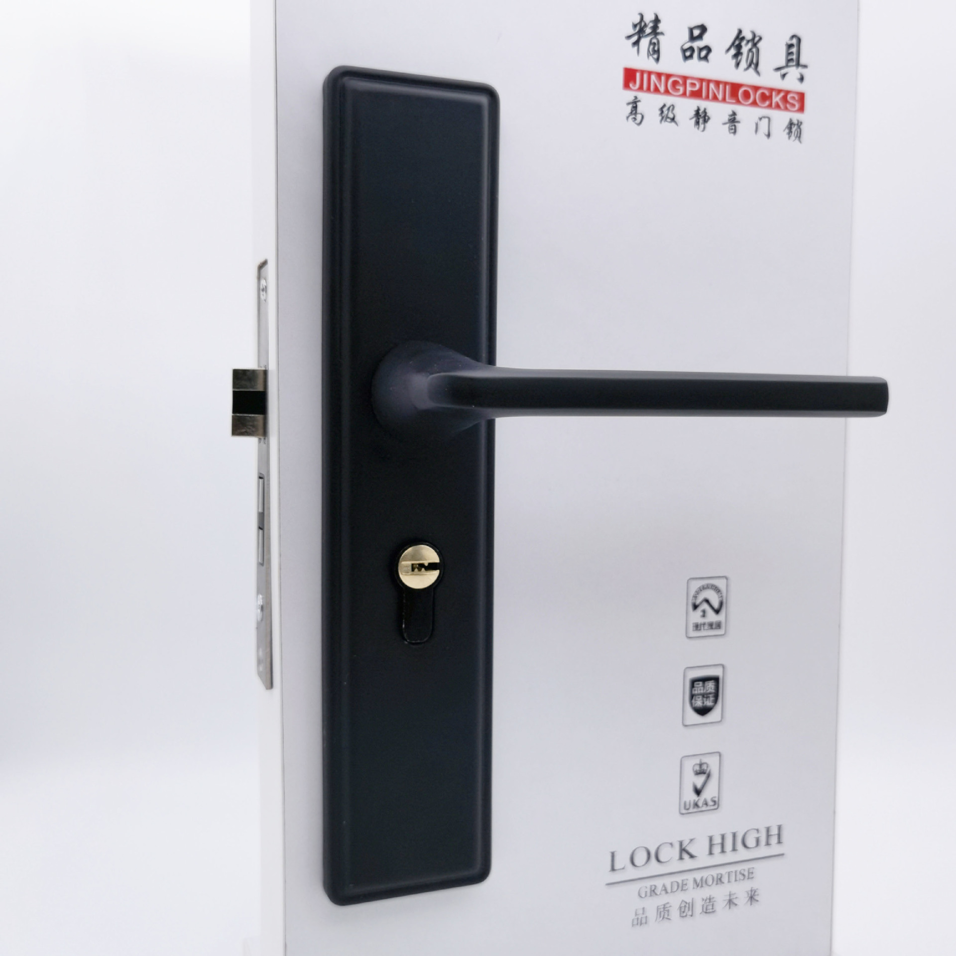 批发执手锁黑色灰色卧室门把手木门执手锁静音房间机械门锁