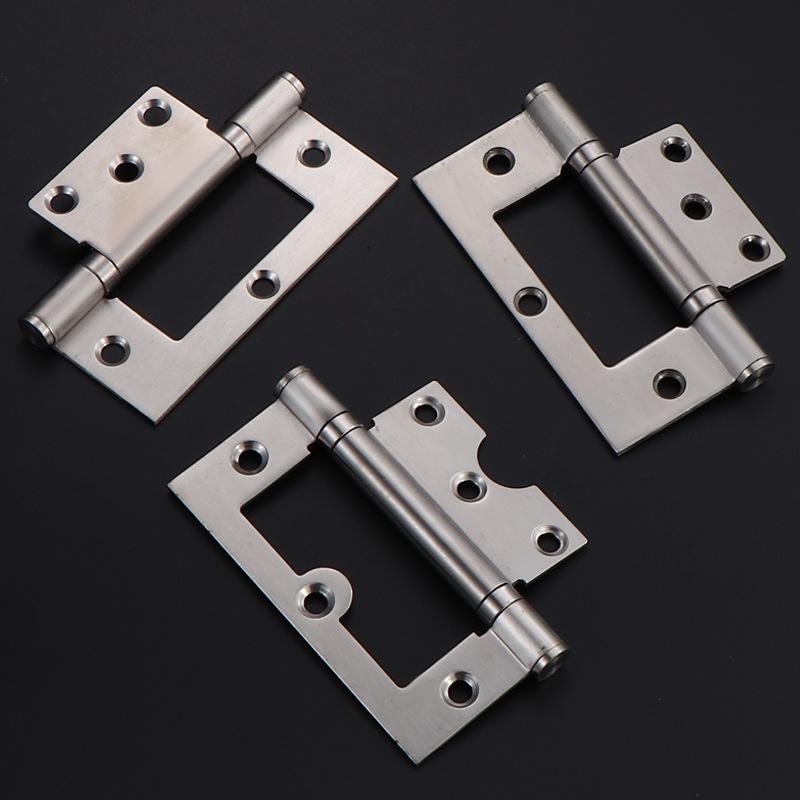 stainless steel 4-inch square child and mother flat hinge thickened wooden door slotted-free ball mute bearing sub-mother hinge Specification drawing