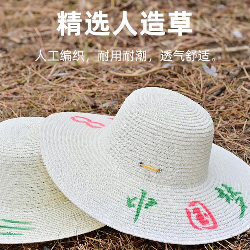 summer straw hat sun shade farmer hat mountaineering sun protection sun hat farmer agricultural work thickened straw hat wholesale