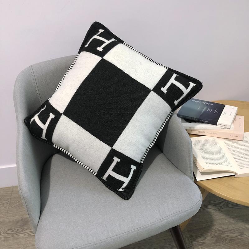 h pillow nordic home pillowcase woven jacquard pillow pillow cover h blanket cushion sofa wool pillow factory