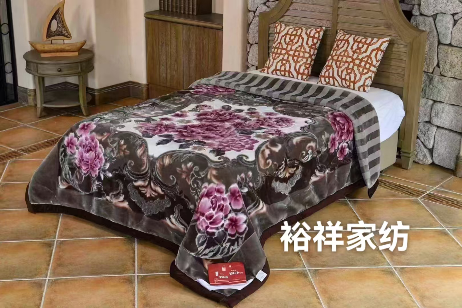 Double-sided printed Raschel blanket 200*230cm for export wholesale Specification image
