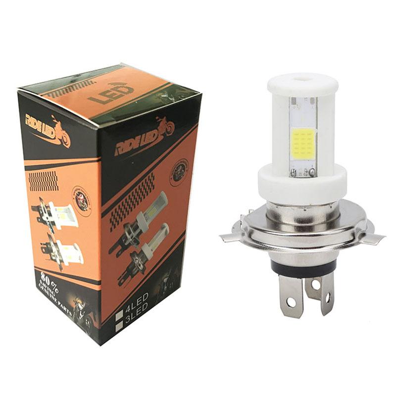 factory wholesale 3led h4 ceramic led headlight motorcycle light three-claw h4 motorcycle headlight cross-border supply