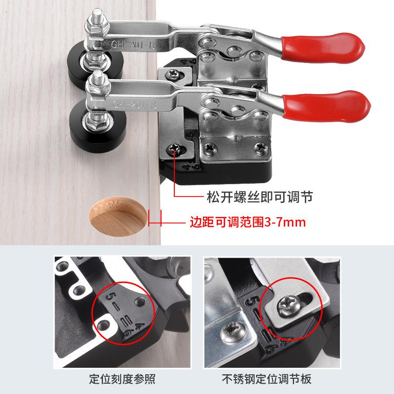 Woodworking 35mm Hinge Tapper Cabinet Door Panel Hinge Punching Locator Hinge Drilling Installation Auxiliary Tool Specification drawing