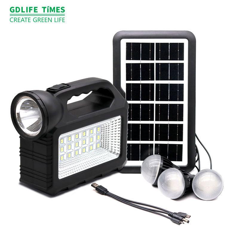 gd outdoor solar lighting system camping yard with light bulb rechargeable mobile phone solar light