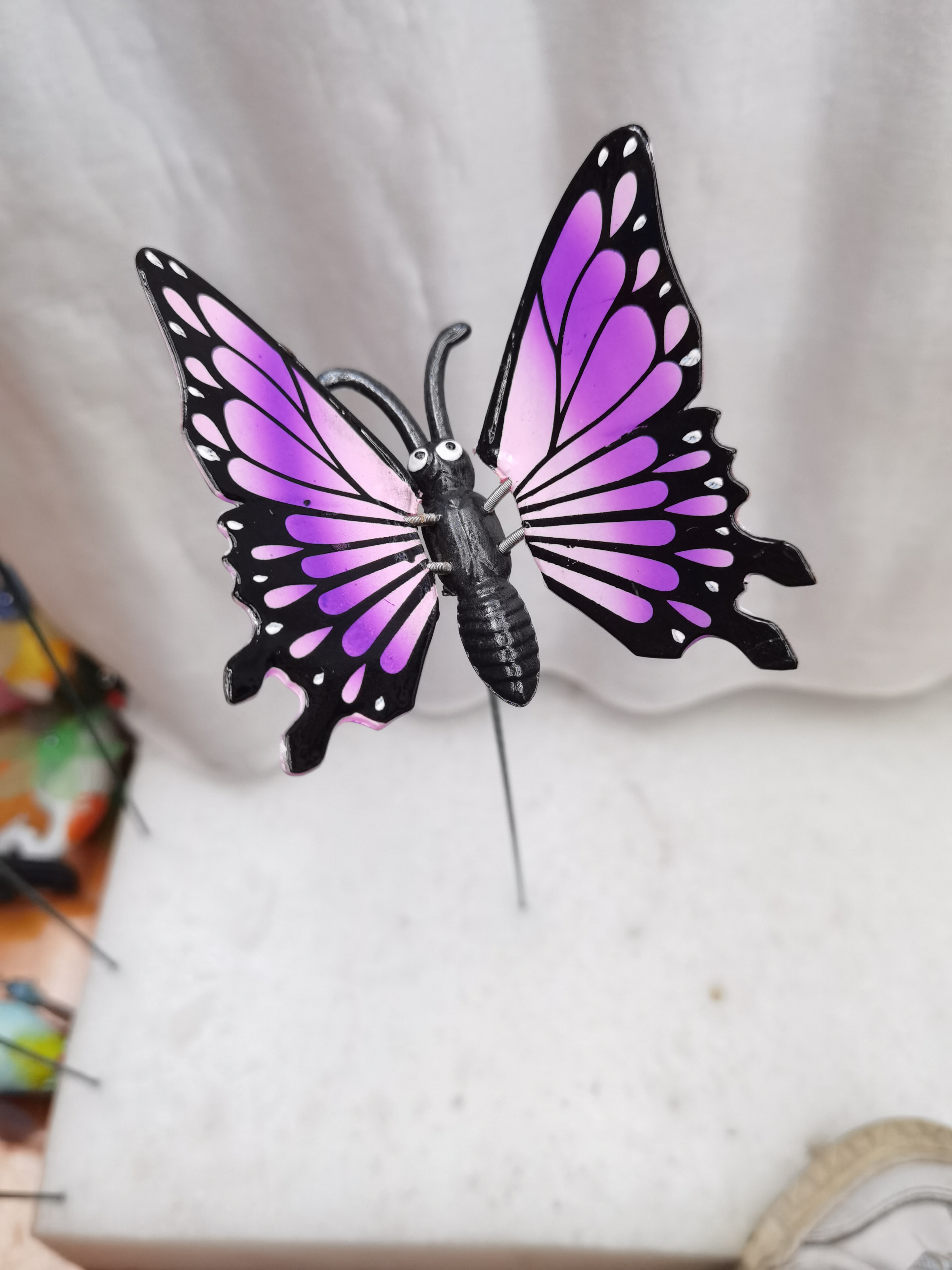 4-inch color multi-color simulated butterfly garden plug-in flower bed garden decoration handicrafts details Picture