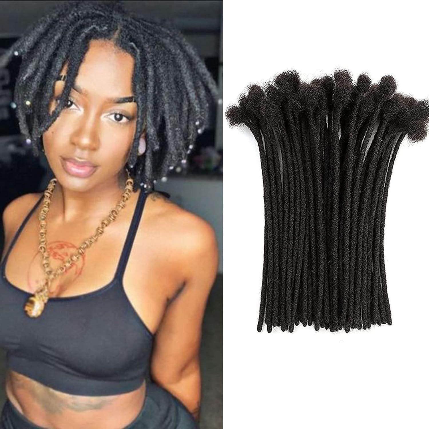 handmade dreadlocks real human hair head hand crochet hollow-core dreadlocks reggae black dreadlocks curly threads