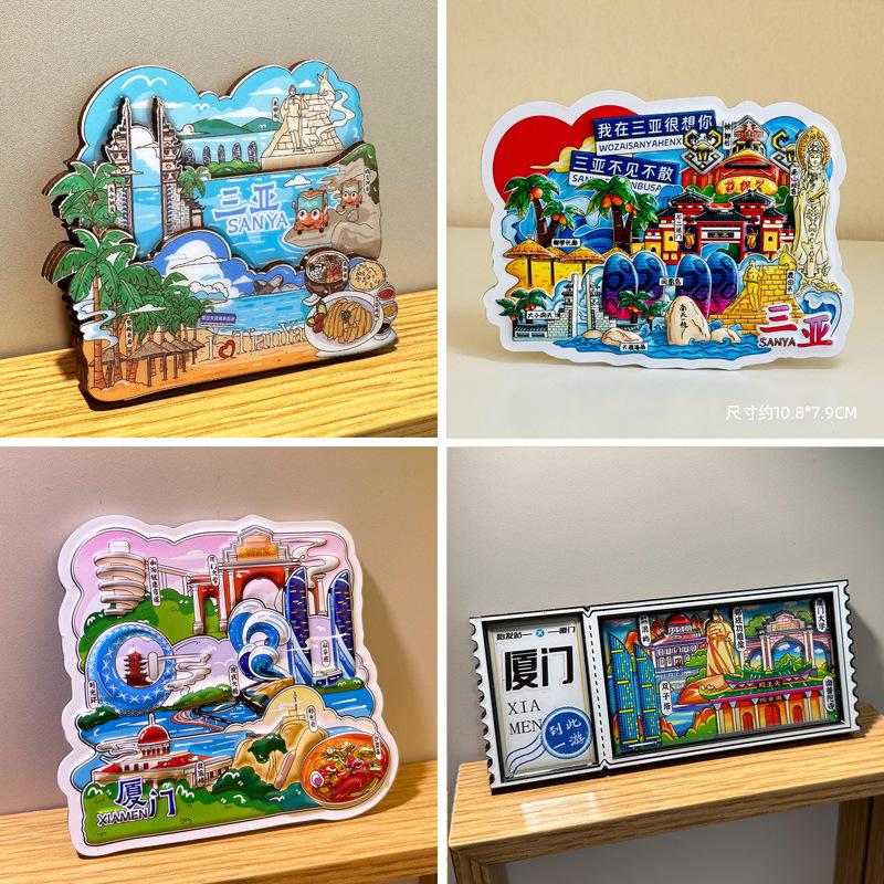 in stock wholesale chinese city refridgerator magnets xiamen hainan sanya fuzhou haikou cultural innovation tourist souvenir