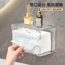 affordable luxury style glacier pattern tissue box household multi-functional wall-mounted cotton pads paper face cloth storage box paper extraction box