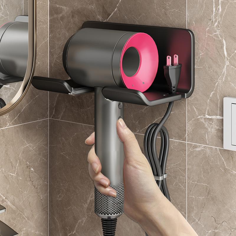 hair dryer rack punch-free bathroom hair dryer bracket wall-mounted bathroom hair dryer shelf rack