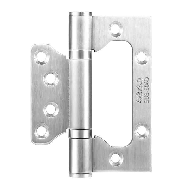 304 Stainless Steel Sub-Mother Hinge Black Chain Hinge Wooden Door Door Hinge Flat Open 4-Inch 5-Inch 3 Pieces Hinge + Door Stopper Item Picture