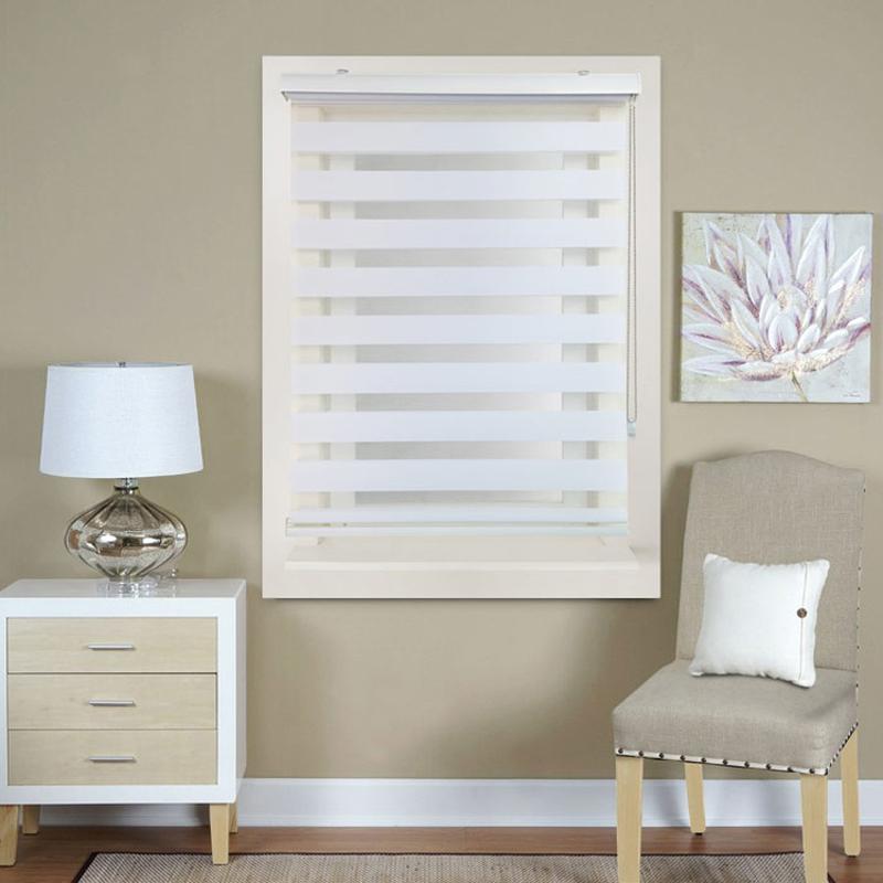 factory direct supply double-layer korean soft gauze curtain home office double roller blind soft gauze curtain sunshade office manual roller shutters