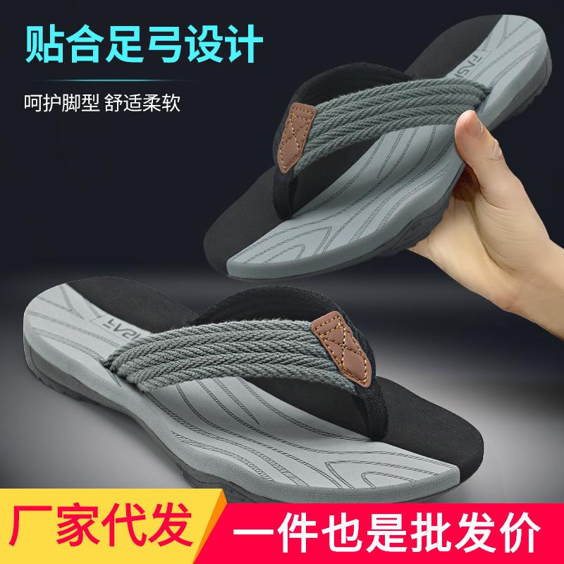 2024 cross-border new arrival neutral soft bottom flip flops fashion outerwear men's flip flops casual beach shoes women