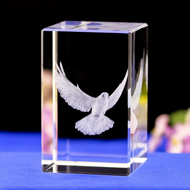 3D Peace Dove Crystal Inner Carving Decoration Creative Crystal Crafts Gift Holiday Tourism Souvenir Wholesale