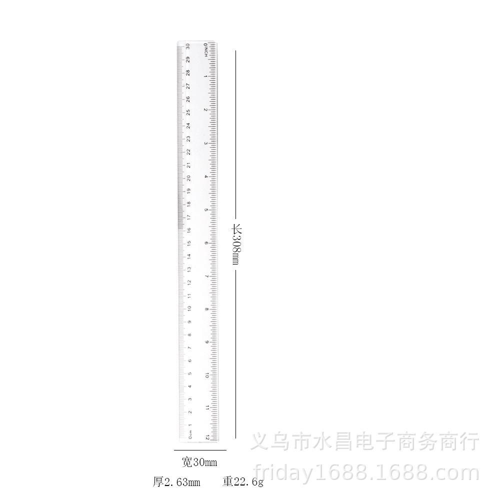 advertising ruler logo advertising ruler 30cm inch ruler transparent plastic ruler stationery students' supplies wholesale