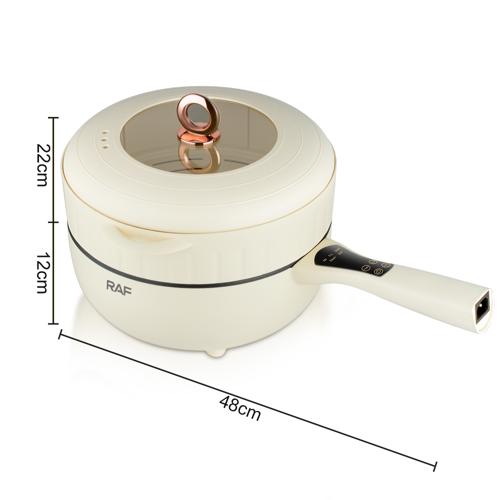 RAF European standard cross-border multi-functional electric frying pan, household integrated cooking non-stick pan, electric cooker and steamer, 5L+7L Specification drawing