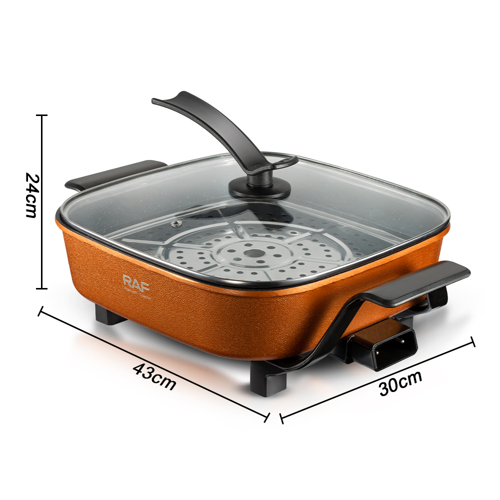 RAF Cross-border European Standard household multi-functional pizza machine 7L multi-functional all-in-one electric wok, electric hot pot, non-stick hot pot Item Picture