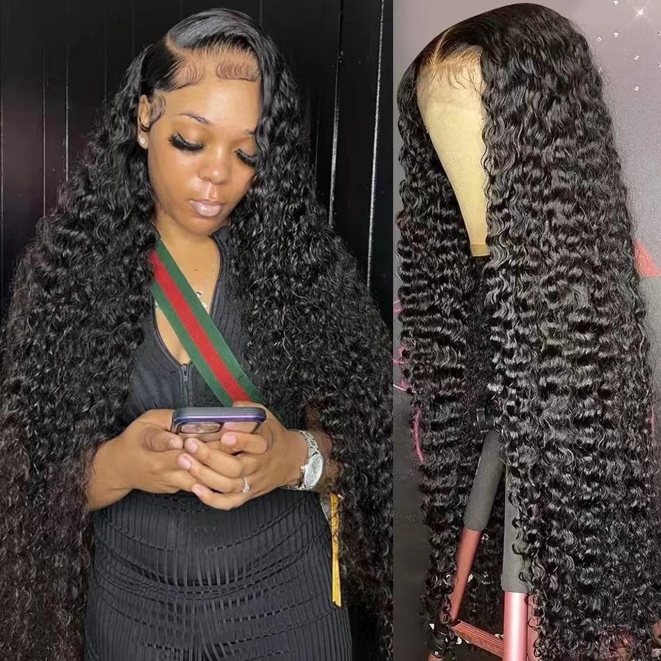 13*6 kinky curly lace front wig long curly hair wigs with small curly hair human hair