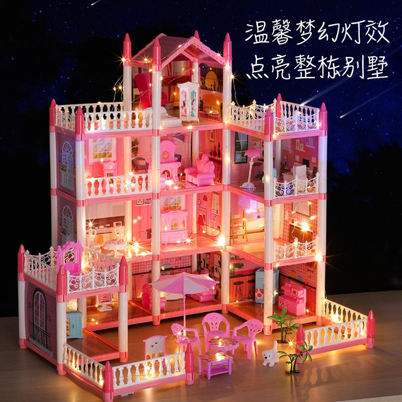 toy girl princess castle toy house play house girl villa suit assembled educational house children's toys
