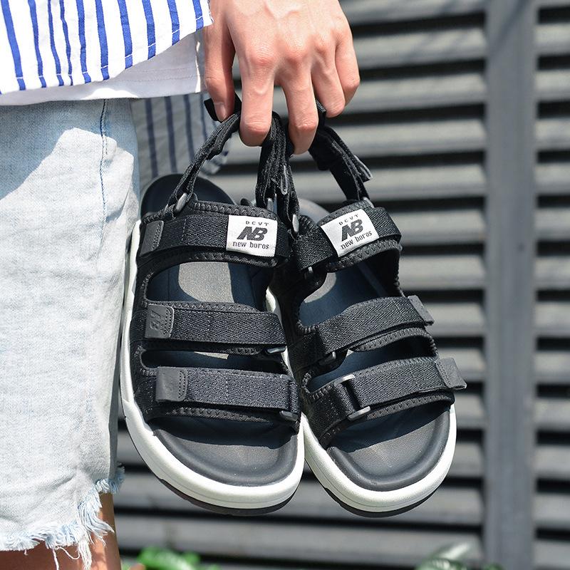 Putian Shoes Factory Wholesale Wave New Bailunwei NB Sandals Men's 2022 New Velcro Beach Shoes Sports Slippers