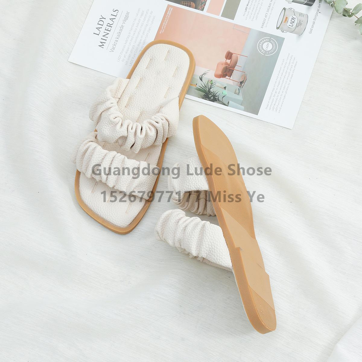 new sandals women's summer outdoor slippers fashion casual flat beach shoes simple soft bottom slippers guangzhou women's shoes