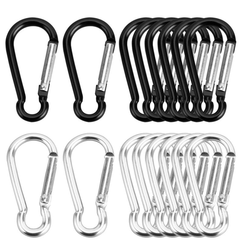 aluminum climbing button carabiner clip spring snap hook small size key chain buckle spring snap hook suitable for outdoor camping