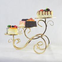 three-layer cake stand classic car shape afternoon tea bracket dessert display stand golden wedding dessert tray