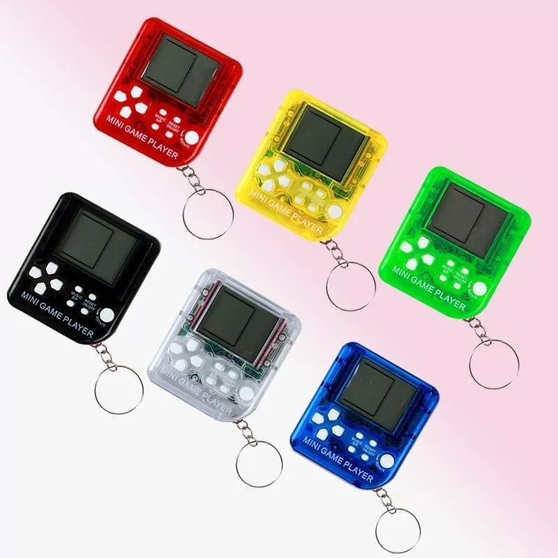 handheld mini video game machine nostalgic tetris game console decompression toy creative lovely key buckle