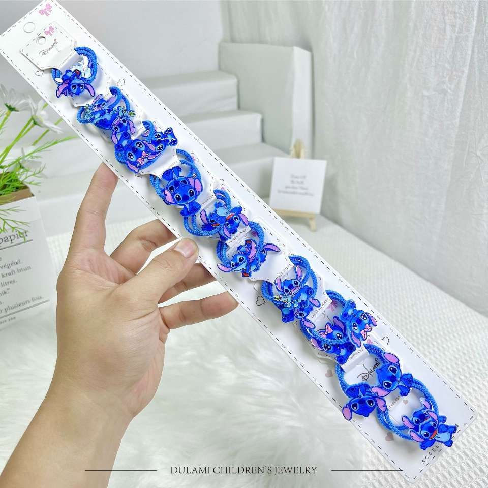 c史迪仔儿童头绳发饰卡通儿童发夹批货高弹力儿童成对皮筋小对夹 详情图3