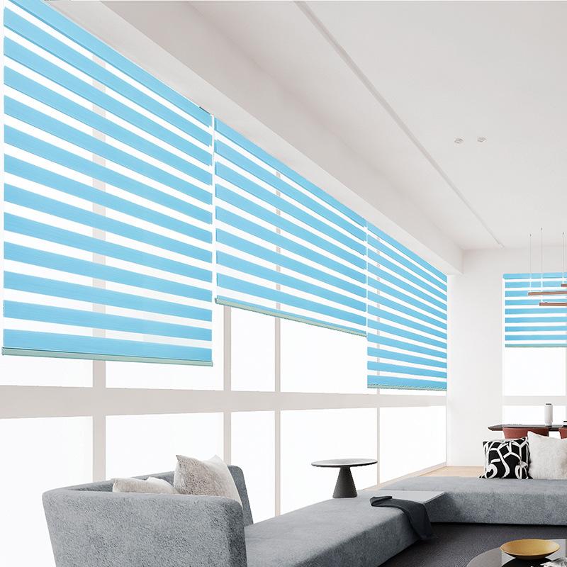 Monochrome Soft Gauze Curtain Office Building Glass Room Drawstring Lifting Curtain Gauze Curtain Finished Product Spot Factory