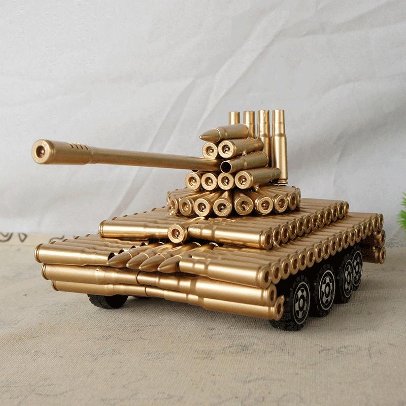 metal handmade crafts wheels can be turned eight rounds tank model veterans souvenir chief office decoration